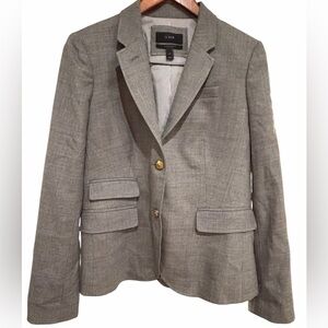 J. Crew Gray Schoolboy style Wool Blazer with Pinstripe Lining size 4